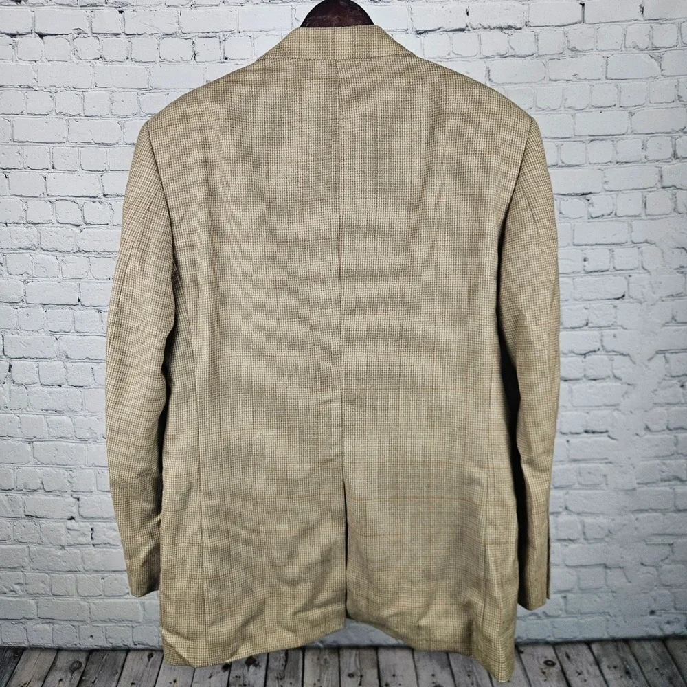 Jos. A. Bank Signature Collection Gordon Blazer 39R‎ Tan Wool Houndstooth Coat